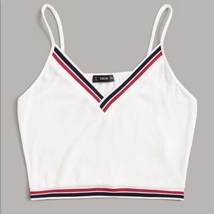 Striped crop cami top